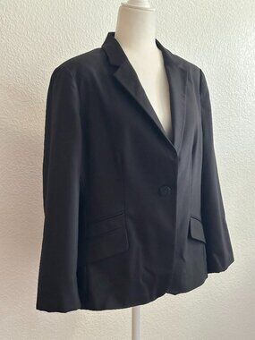 Chico's Black Single-Button Blazer with Flap Pockets